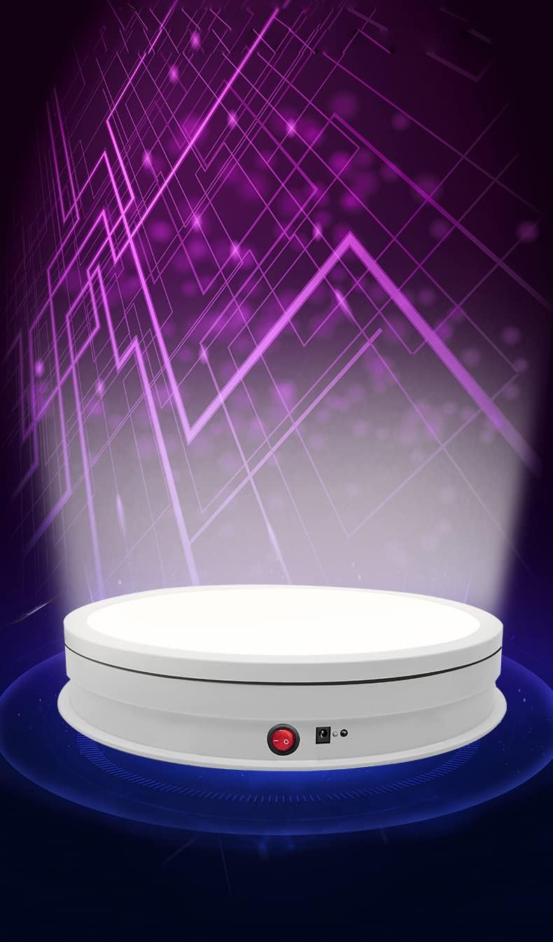 JAYEGT LED Light Base Non-Slip Rotating Display Stand , 110Lbs Load,360 Photography Turntable for Products Shows, Glass Crystal Artwork, Jewelry,Remote control(16.5inch / 6Color LED Light/White/Wired) - Image 5